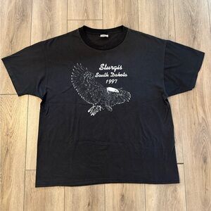 Vintage Sturgis Shirt XL Black Hills Motorcycle Classic 1997 57th Eagle USA Bike